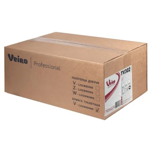 Veiro Professional Туалетная бумага в листах V-сложения 2-слойная, 30 пачек по 250 листов