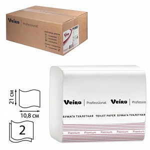 Veiro Professional Туалетная бумага в листах V-сложения 2-слойная, 30 пачек по 250 листов